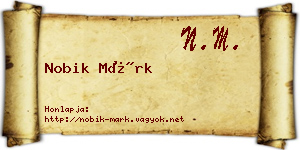 Nobik Márk névjegykártya